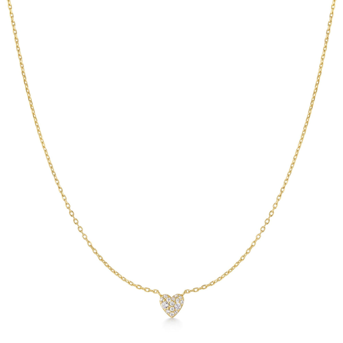 Gold Pav¨¦ Heart Necklace