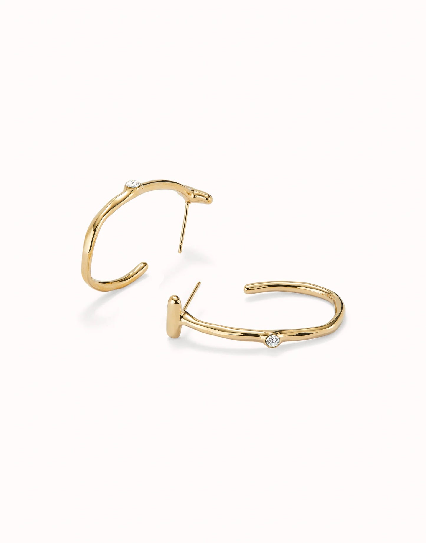 Hoop earrings with white topaz-Uno De 50