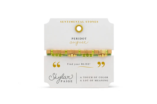 PERIDOT-Birthstone Bracelet-Tila Bead-Skylar Paige-Stia Couture
