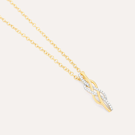 Diamonds and Gold Intertwined Pendant Necklace-14 K gold vermeil-Sterling Silver-Diamond-Ella Stein