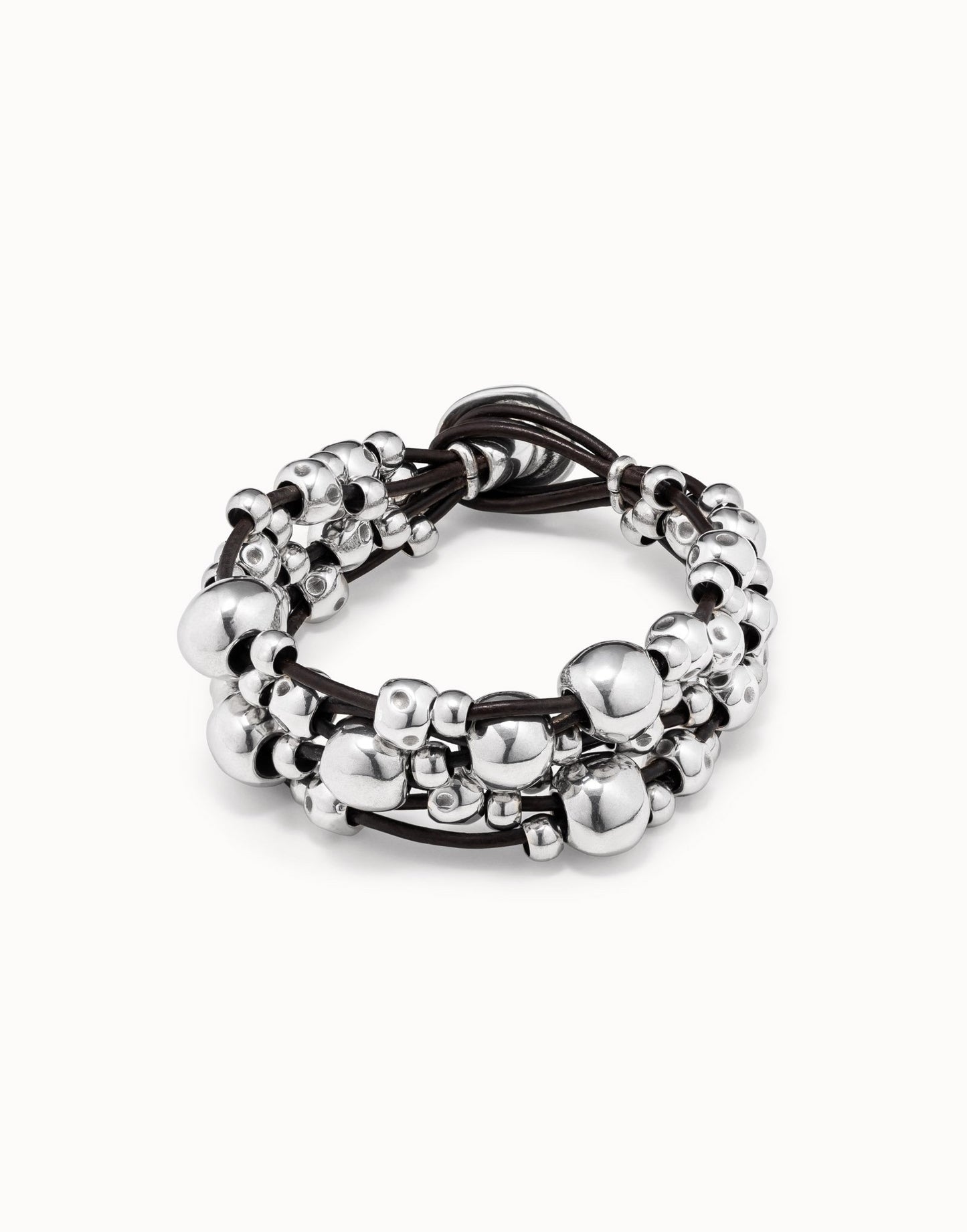 Multi strand beaded leather bracelet-Uno De 50