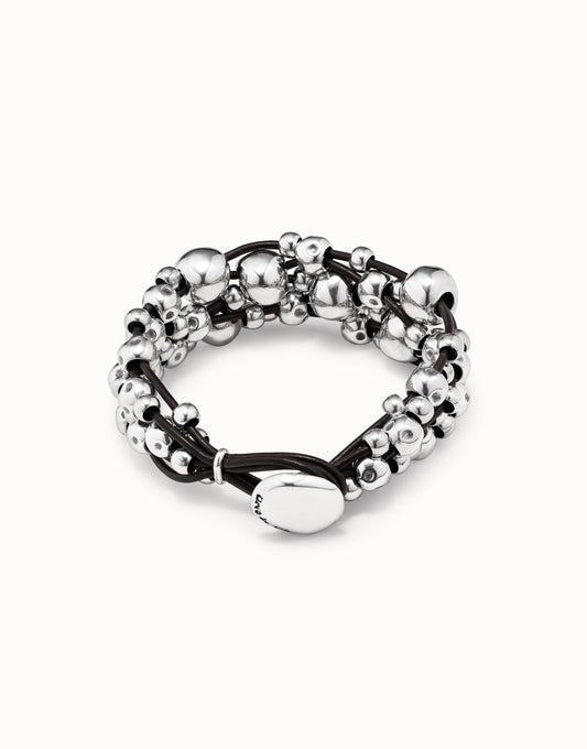 Multi strand beaded leather bracelet-Uno De 50