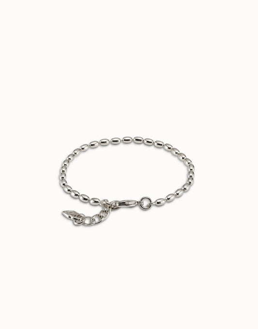 Sterling silver-plated small oval links chain