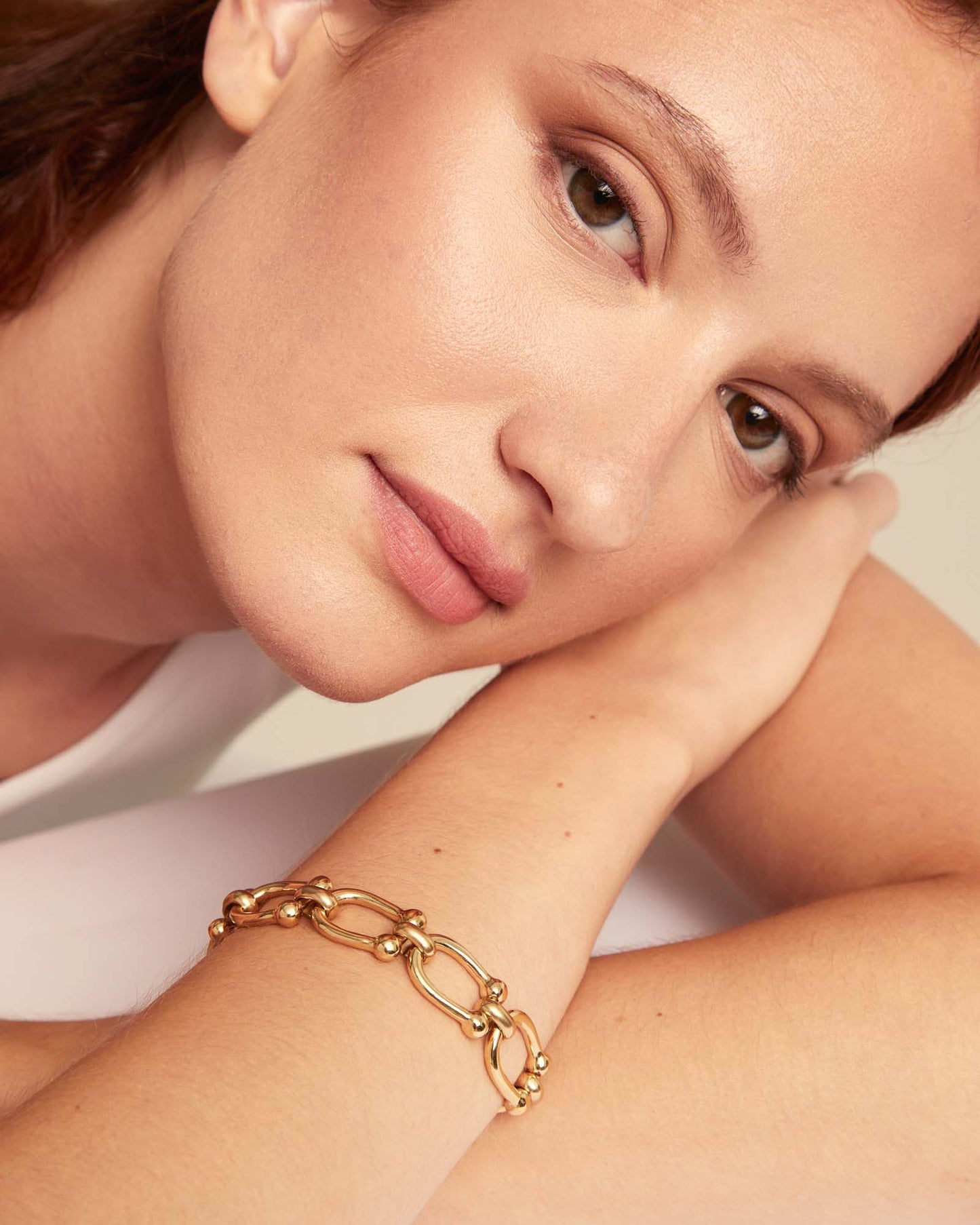 Medium oval link chain bracelet-Uno De 50