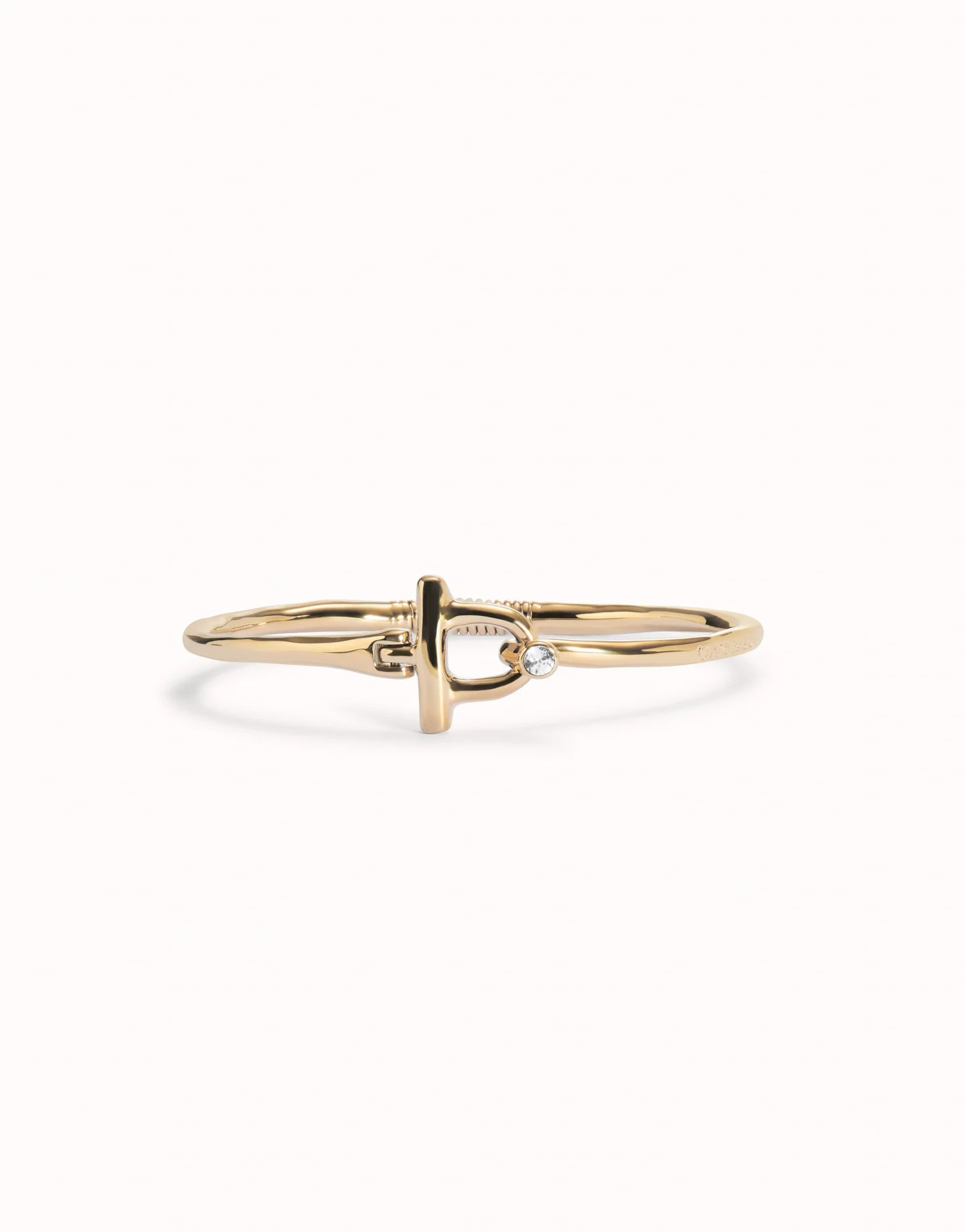Bangle bracelet with white topaz-Uno De 50