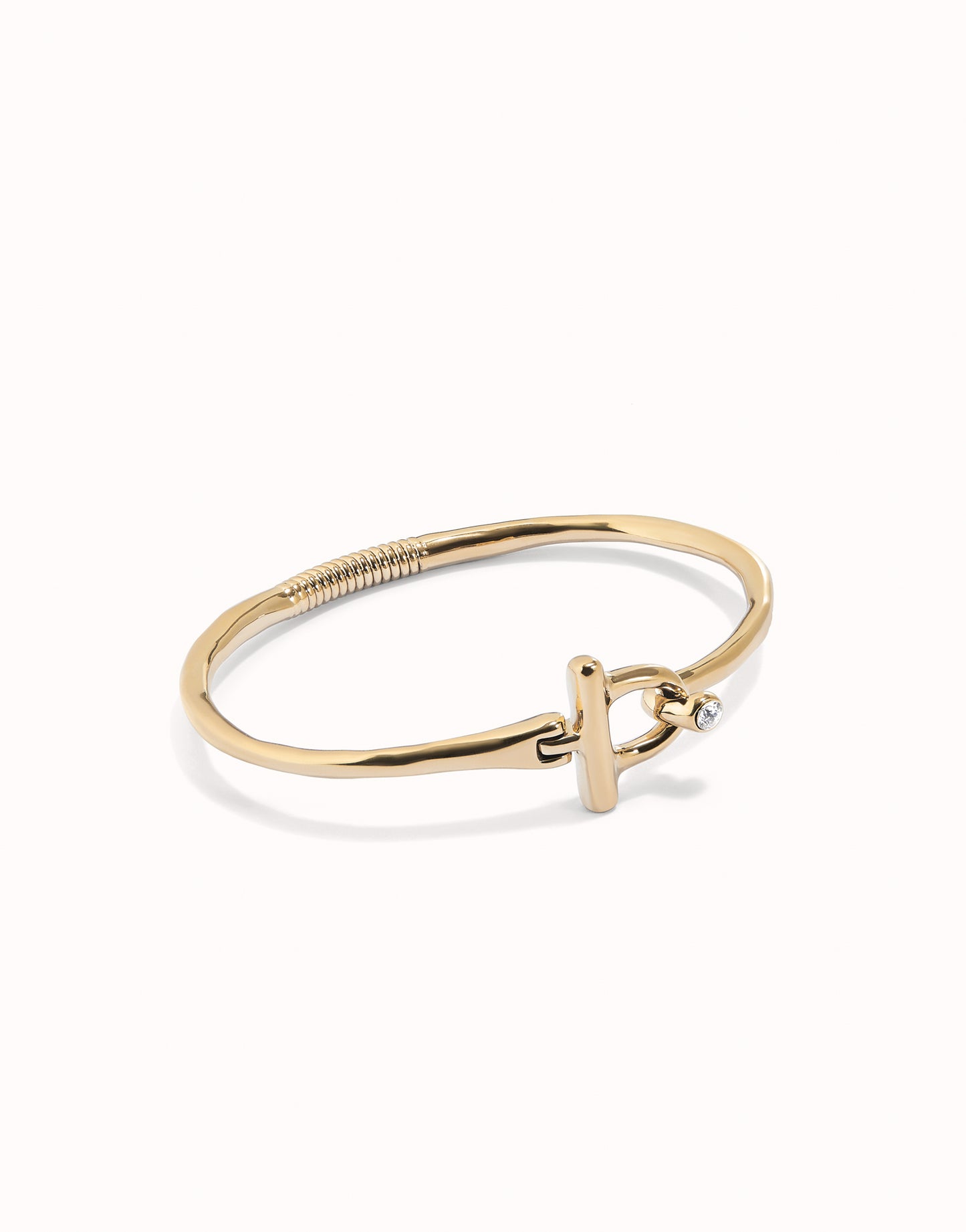 Bangle bracelet with white topaz-Uno De 50