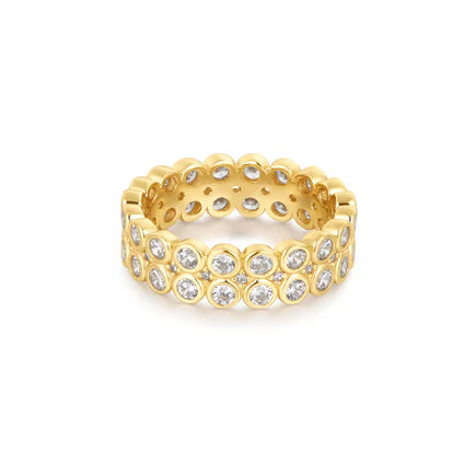 Gold Double Row Bezel Ring-Ania Haie