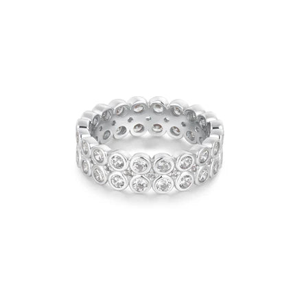 Silver Double Row Bezel Ring-Ania Haie