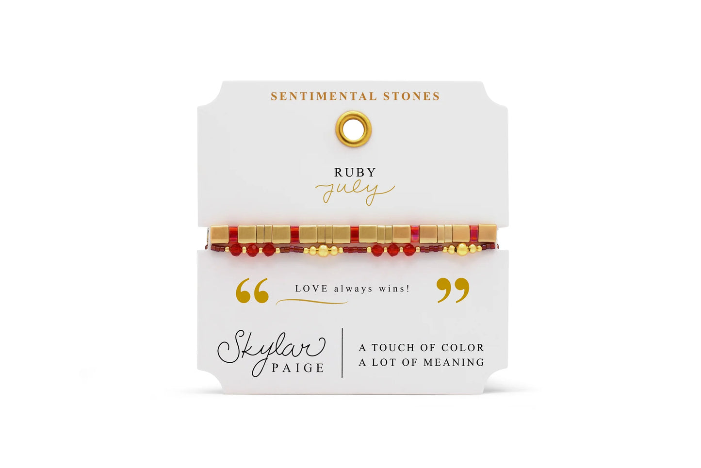 RUBY-Birthstone Bracelet-Tila Bead-Skylar Paige-Stia Couture