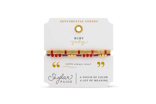 RUBY-Birthstone Bracelet-Tila Bead-Skylar Paige-Stia Couture