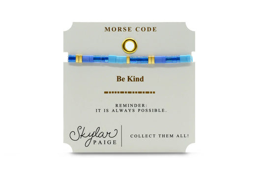 - BE KIND - Morse Code Tila Beaded Bracelet-Skylar Paige