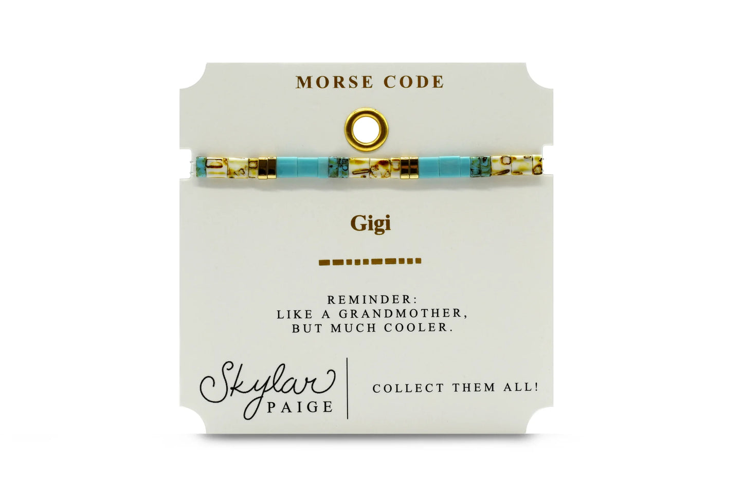 GIGI - Morse Code Tila Beaded Bracelet-Stia-Skylar Paige