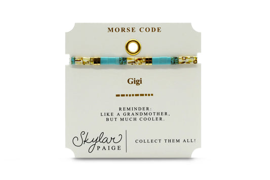 GIGI - Morse Code Tila Beaded Bracelet-Stia-Skylar Paige