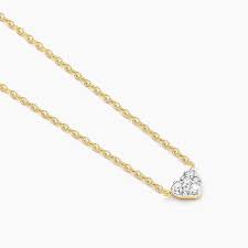 14 K Gold Vermeil-Diamond Heart Necklace-Ania Haie