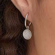 Ania Haie Sunbeam Emblem Silver Huggie Hoop Earrings
