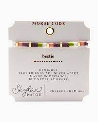 Bestie-Morse Code-Tila Bead Bracelet-Skylar Paige