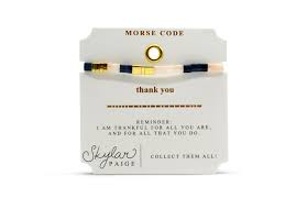 Thank You-Morse Code-Tila Bead Bracelet-Skylar Paige