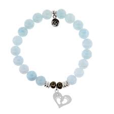 Baby Feet- Sterling Silver-Rose Quartz-Blue Aquamarine Bracelet-T.Jazelle