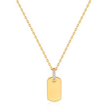 Gold Glam Tag Pendant Necklace-Ania Haie
