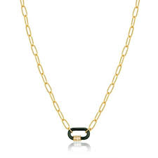 Gold Vermeil and Enamel Carabiner Necklace - Ania Haie