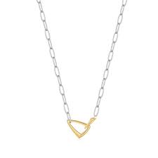 Tough Love Necklace- Sterling Silver- Two Tone -14 K Vermeil Chain Link- Ania Haie