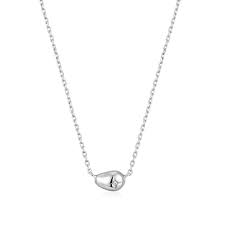 Sterling Silver Pebble Sparkle Necklace