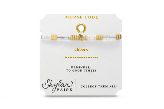 Cheers-Tila Bead- Morse Code-Bracelet