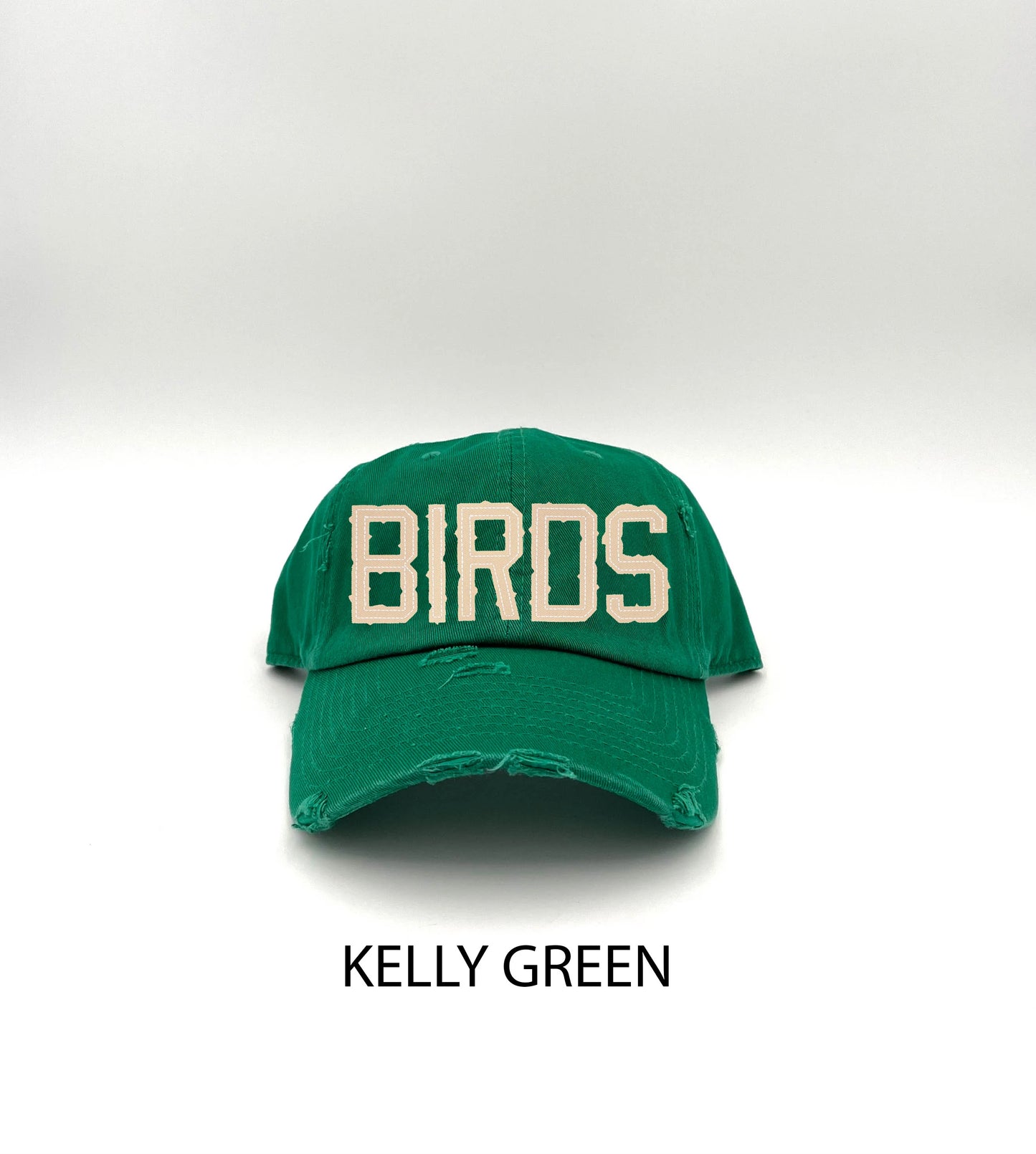 BIRDS Kelly Green Distressed Cap