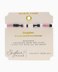 Daughter -Skyler Paige - Morse Code Tila Beaded Bracelet