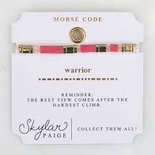 Warrior - Morse Code-Tila Beaded Bracelet-Sentimental Stackers