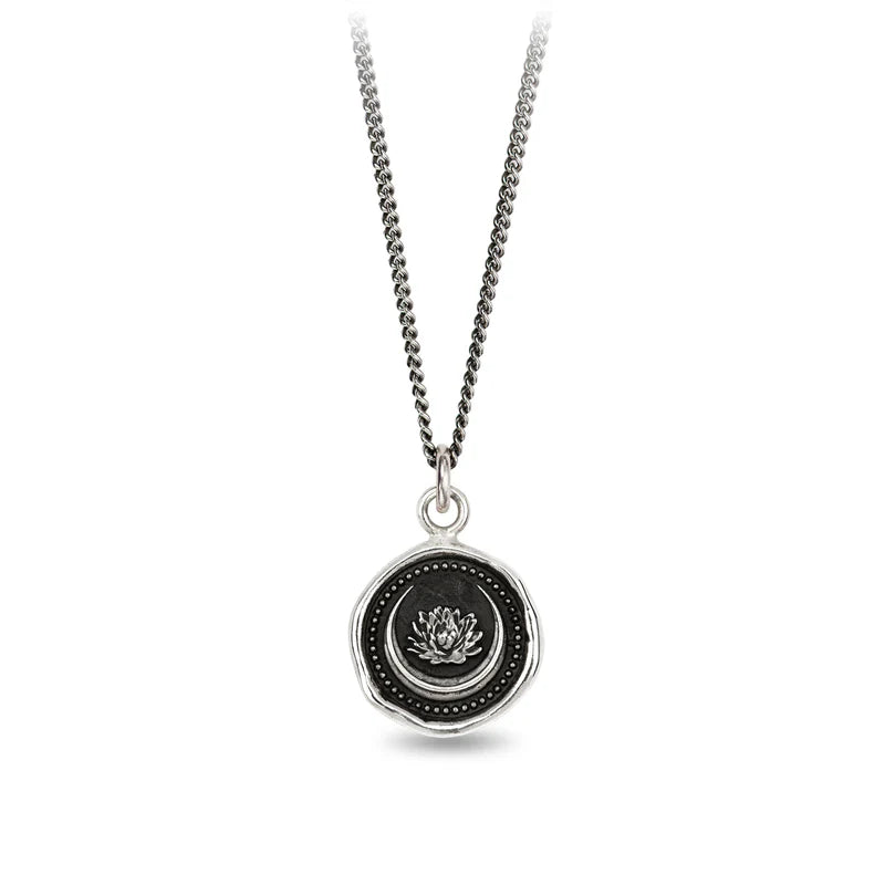 Lotus Flower Talisman Necklace Sterling Silver