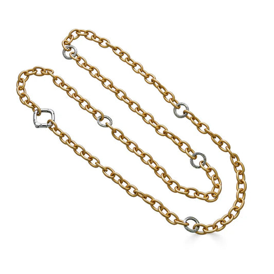 Matte Gold Chain with Silver Accents