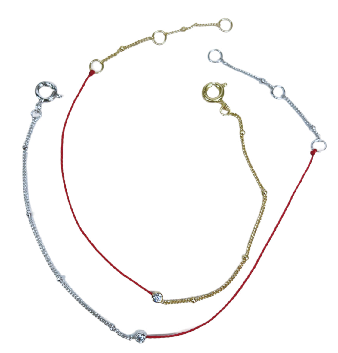 Red String and Chain Bracelet